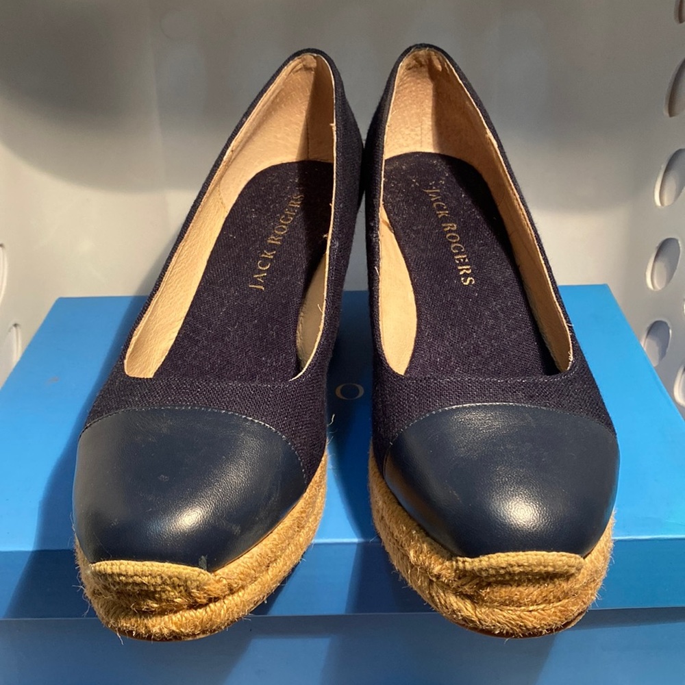 Jack Rodgers navy canvas espadrilles
